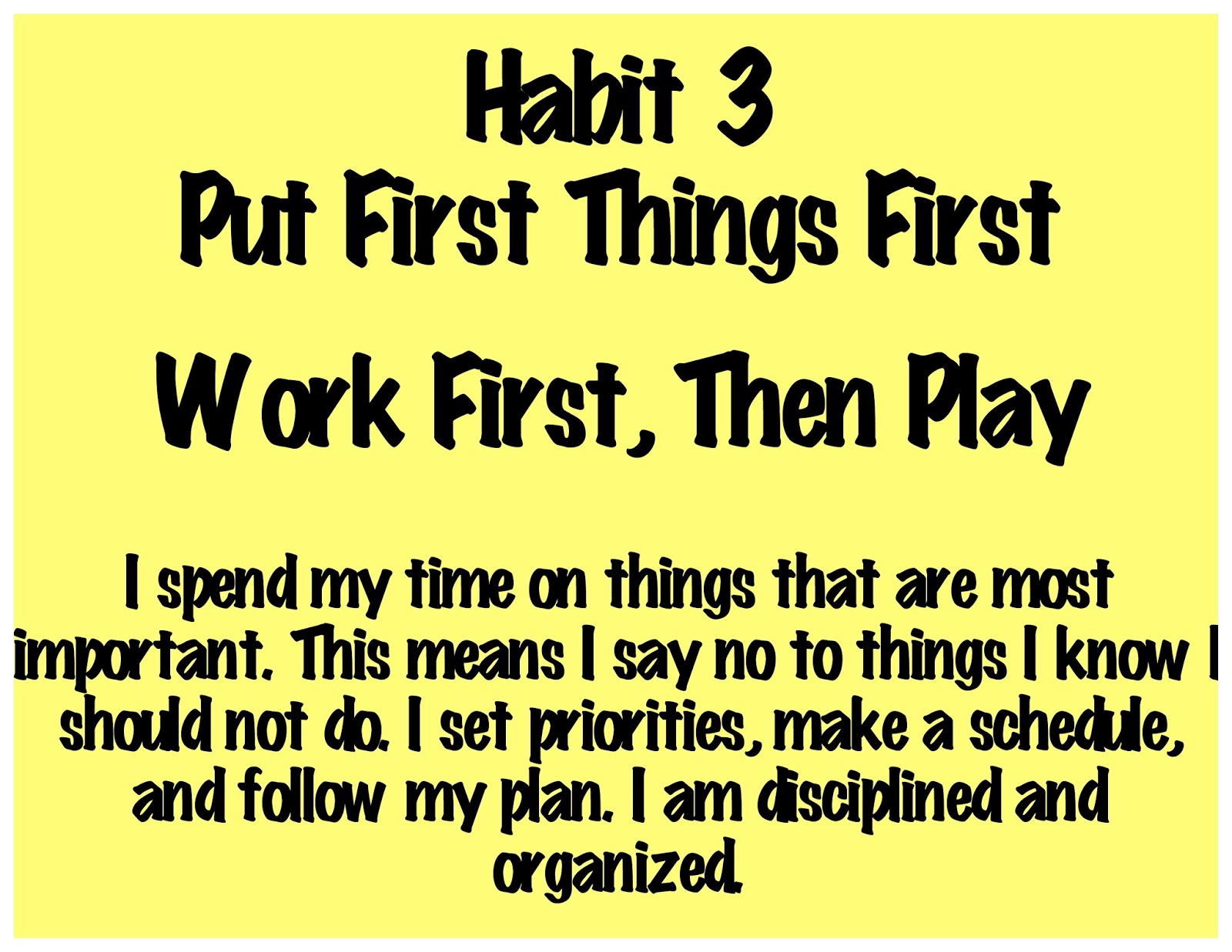 Decker's Dinosaurs 4th Grade WWB: Habit 3: Put First Things First