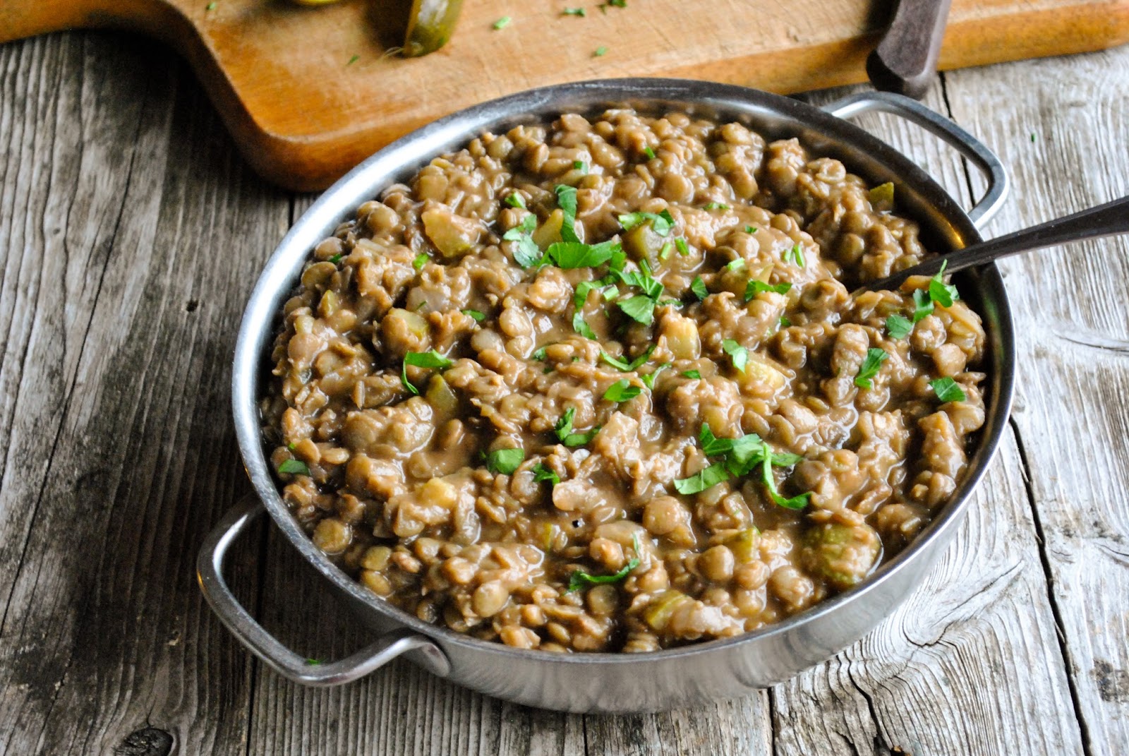 Lentil stroganoff (oil free, GF) VeganSandra