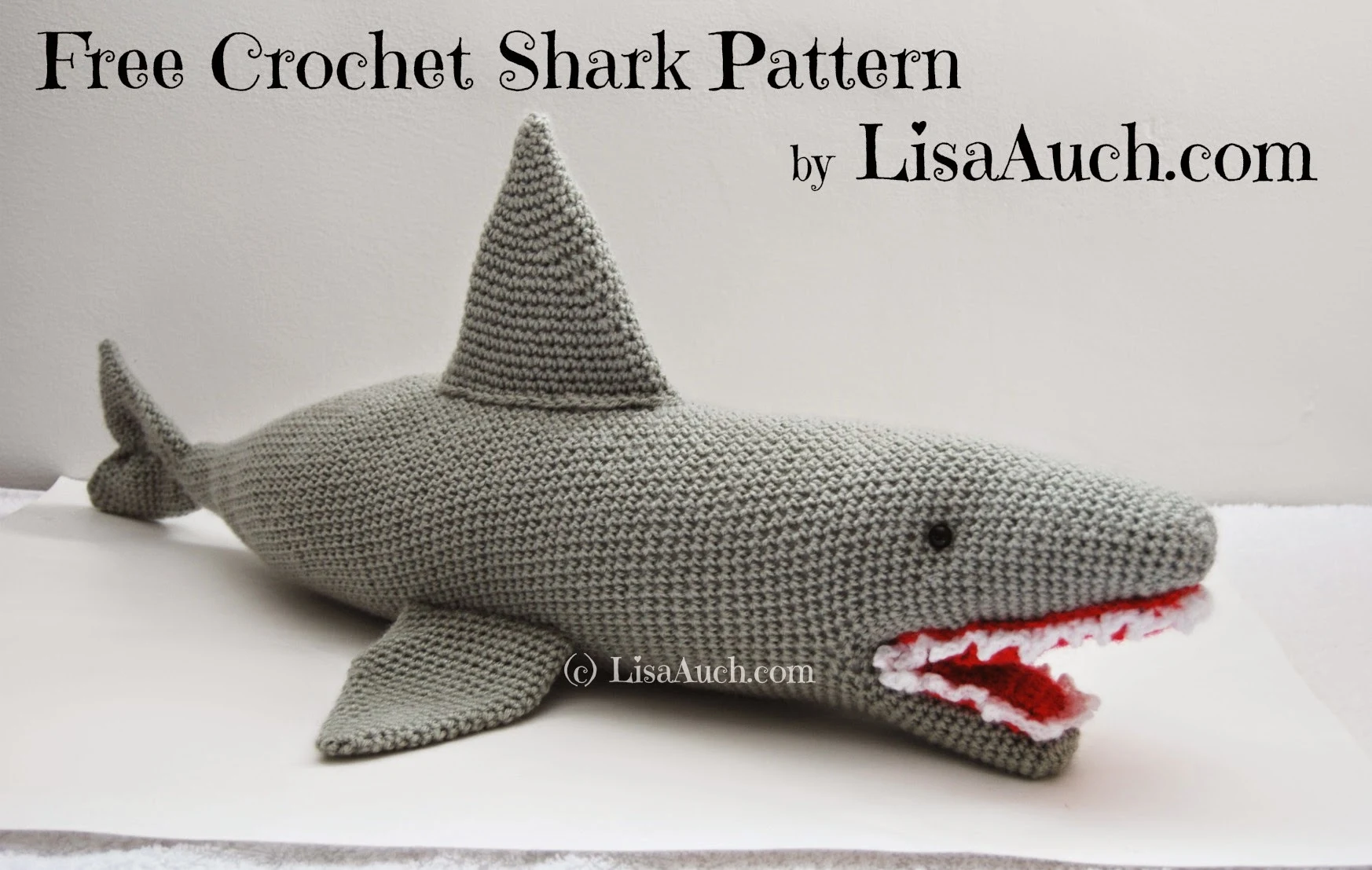 LARGE crochet shark pattern free