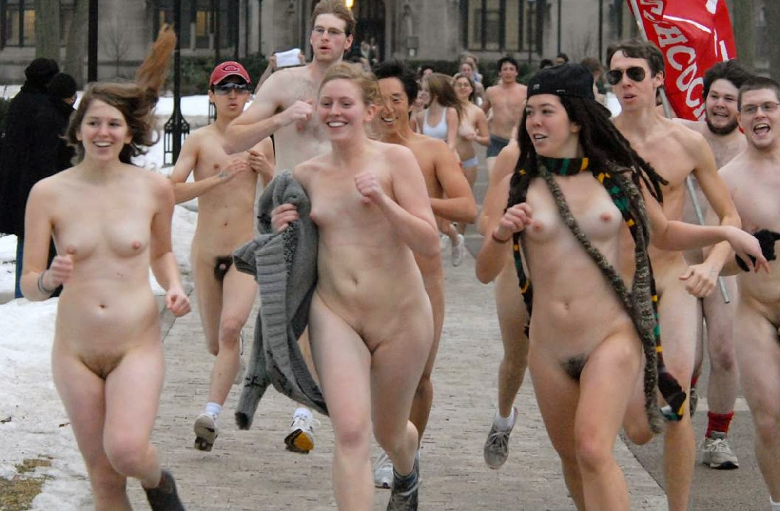 naked in public Running