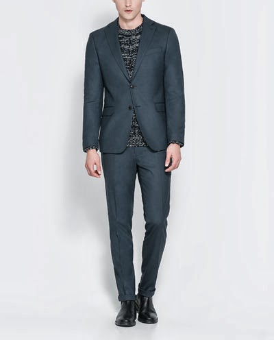 6 Moda: Zara men 2014 Suits - TWO-TONE BLUE STRUCTURED SUIT - moda ...