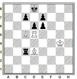 Estudio artístico de ajedrez compuesto por V.A. Korolkov (K. V. Komit. F. y S., 1954)