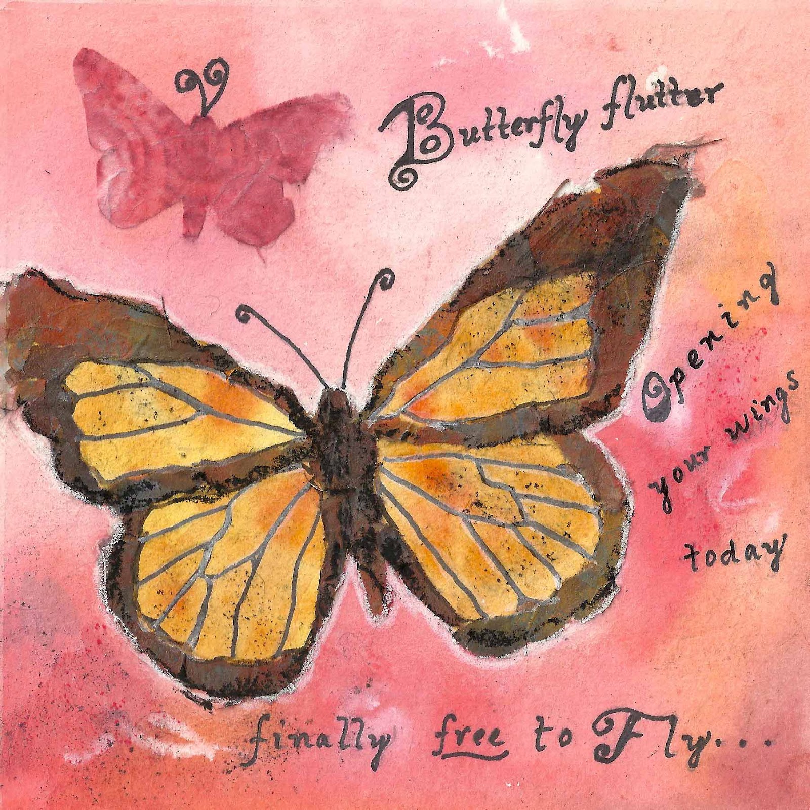 Kathy Jurek Butterfly collage with haiku