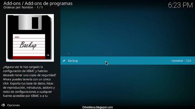 Damos click a Backup Damos click a Backup