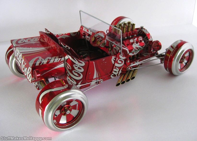Inspirational Handmade Vintage Model Cars Made Out From Aluminum Cans by Sandy Sanderson