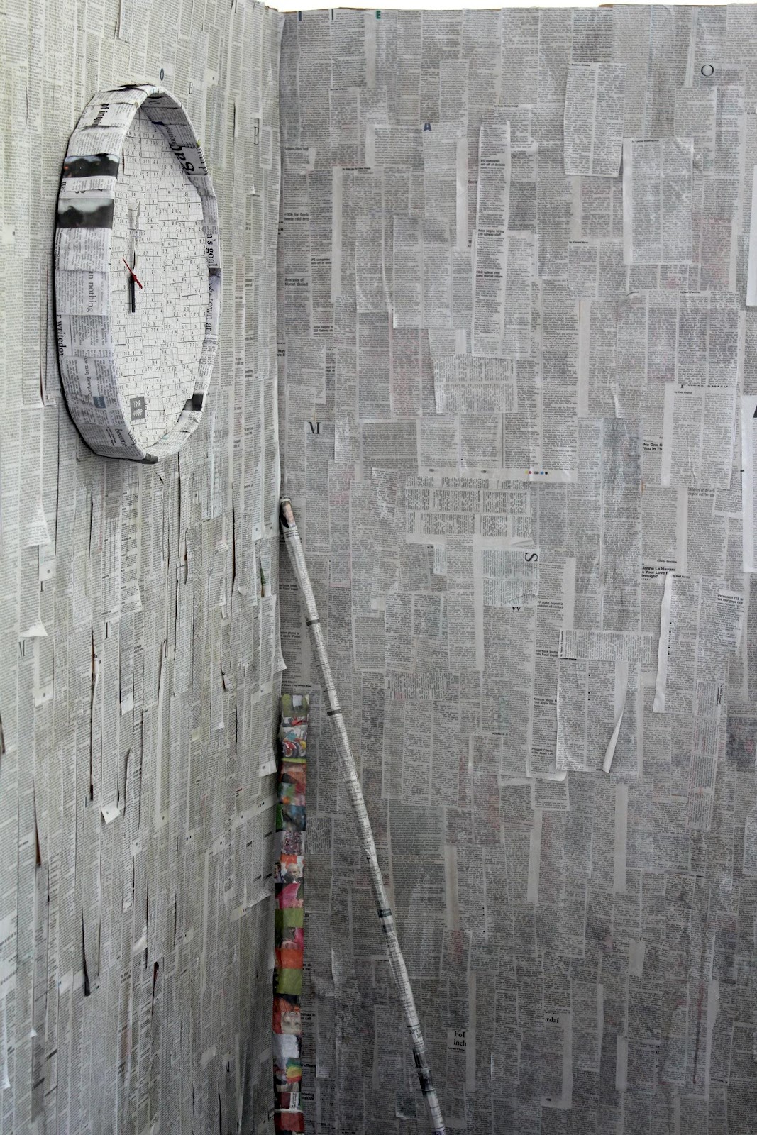 Maeve Lynch Artist Newspaper Kitchen Installation for The Irish