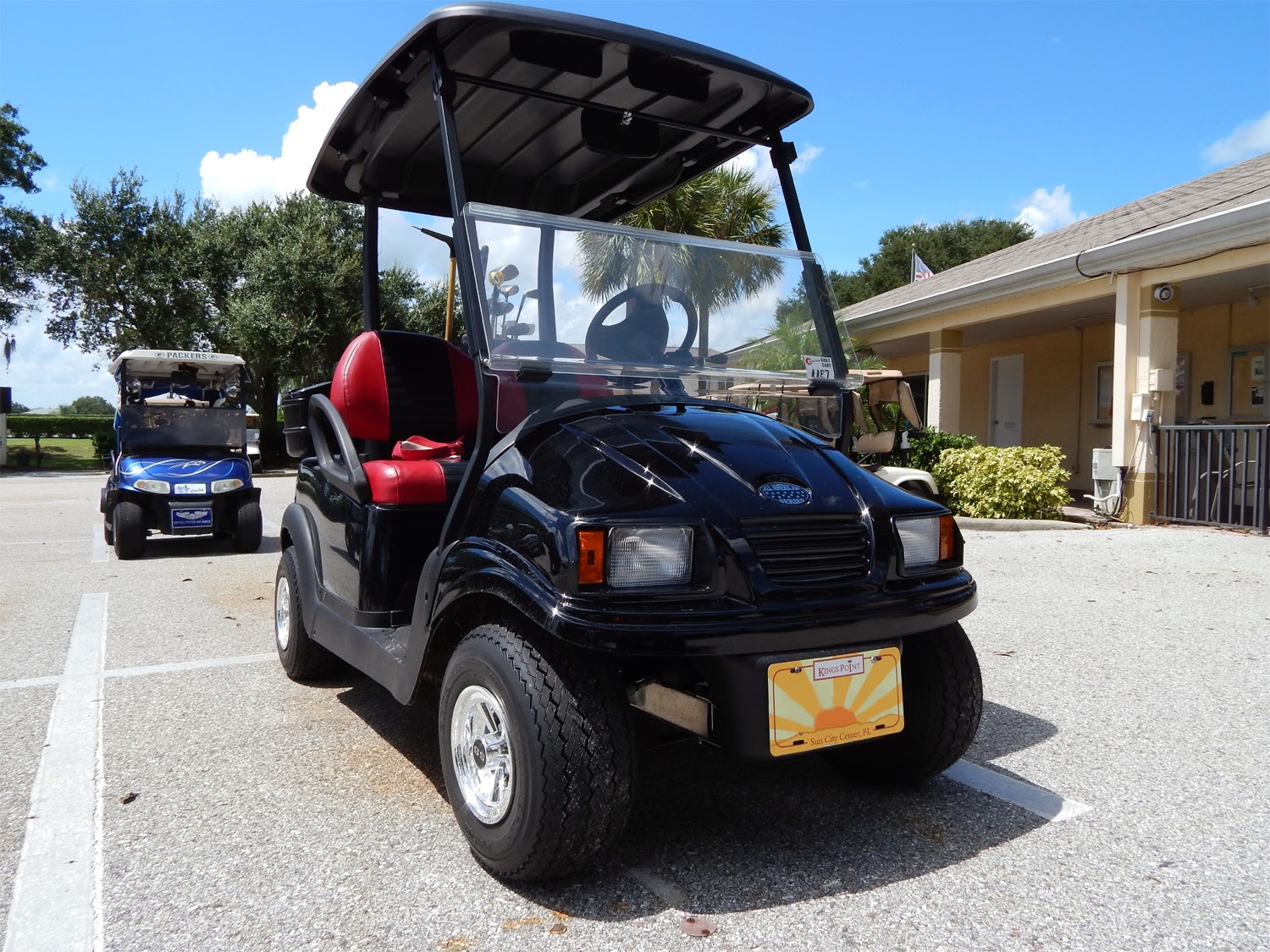 All American Series 2 Passenger Golf Cart with SS Chrome Wheels, Sun