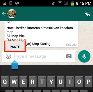 Cara Melakukan Copy-Paste pada Aplikasi WhatsApp di Android /iOS (Apple)