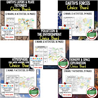 Earth Science Choice Boards, Earth Science Google Classroom, Digital Interactive Notebooks