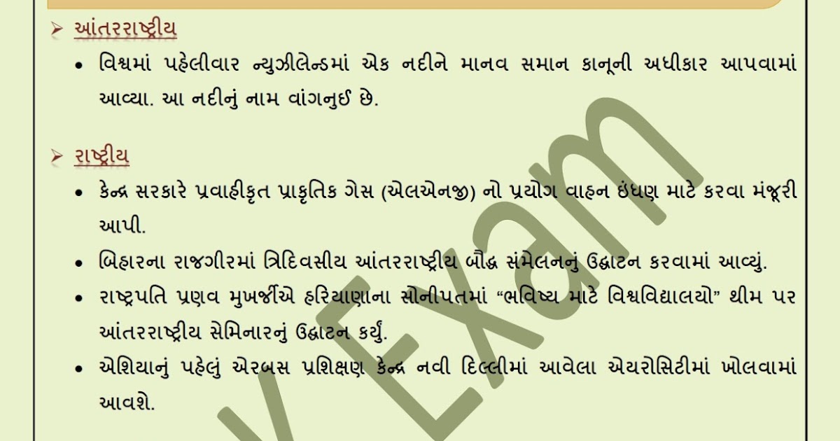 Current Affairs In Gujarati