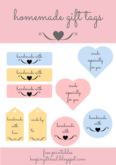 Homemade gift tags - free printables
