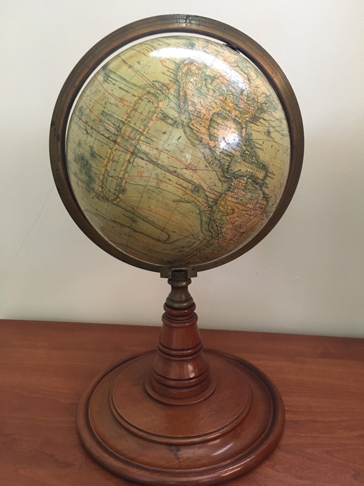 Collecting Antique and Vintage Globes A H Andrews 8 inch Terrestrial