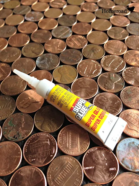 superglue on a penny background