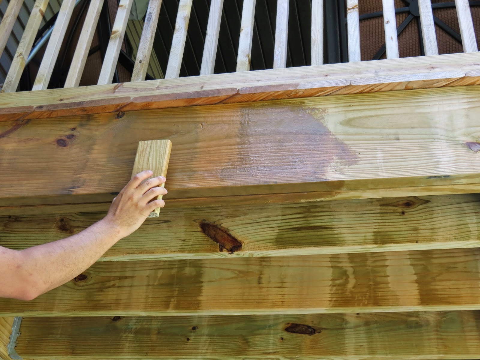 staining sealing space outdoor deck applied thought oh