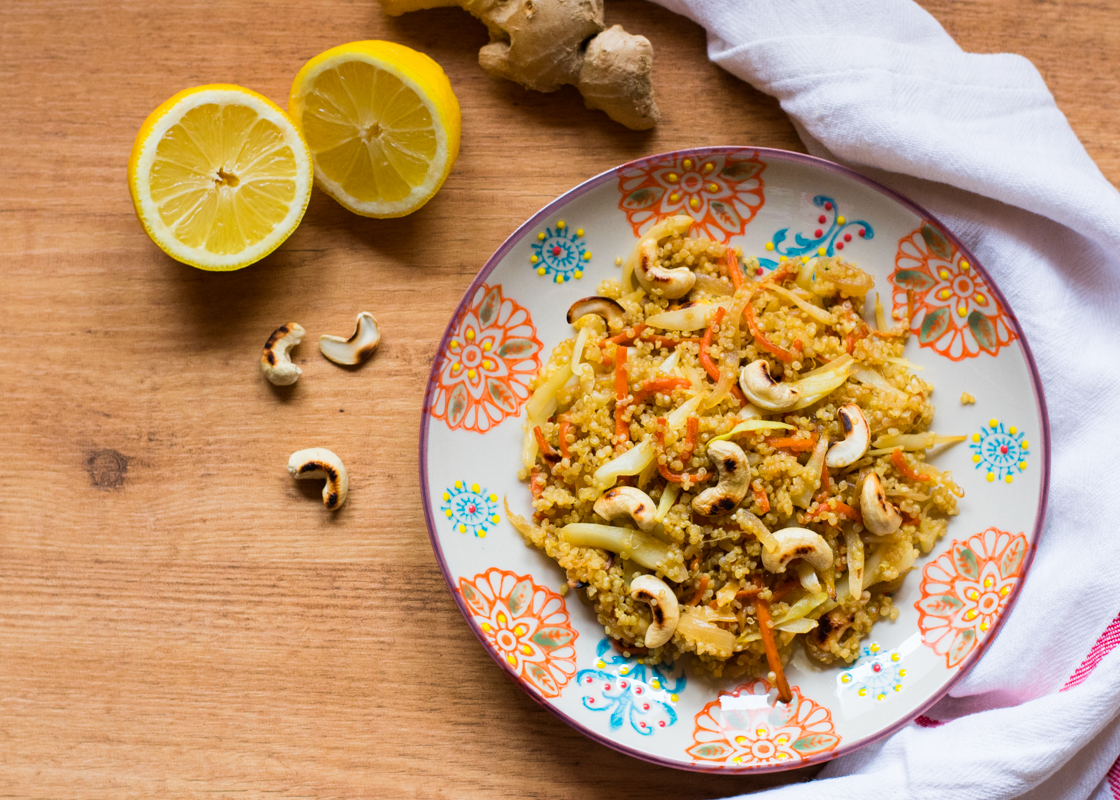 Pasión por la repostería y mucho más...: Salteado de quinoa con verduras y anacardos