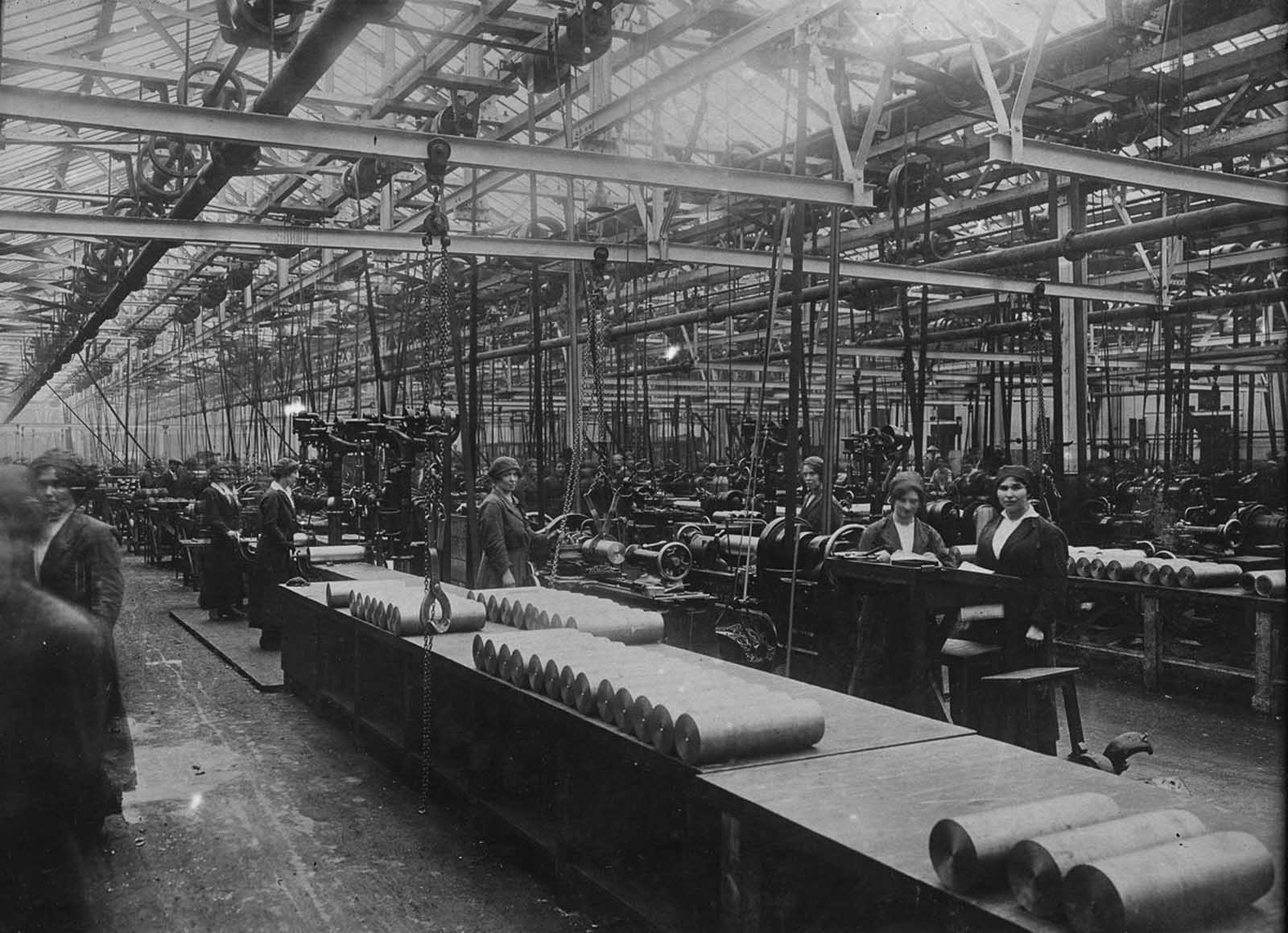 Gear planers in a factory in Sunderland.