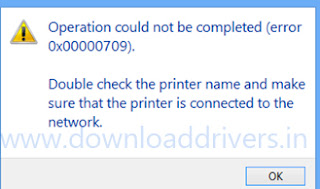 Operation could not be completed, error 709 set as default printer, how to fix set as default printer error