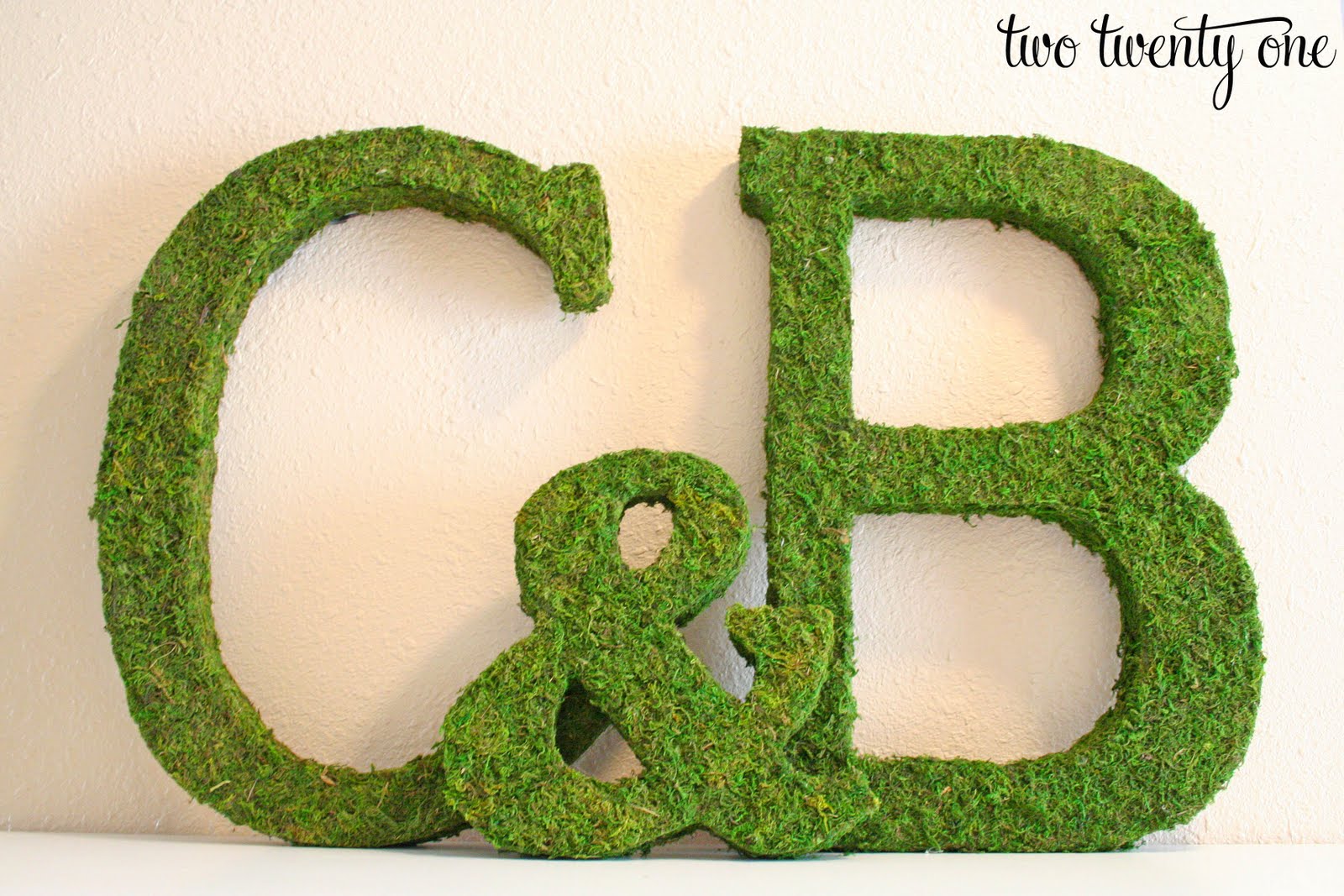 Chelsea Gets Married: Moss Covered Initials & Ampersand