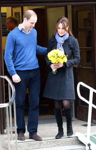 The Duke Duchess of Cambridge leave the King Edward VII hospital where she has been treated for hyperemesis gravidarum