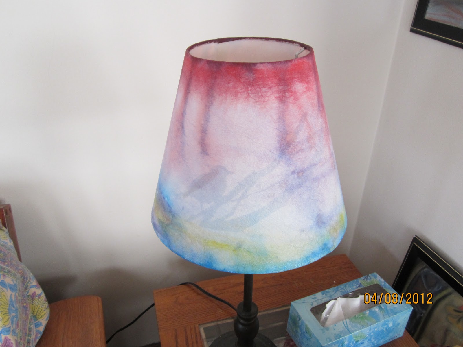 Homemade and Colorful Water Colored Lamp Shades
