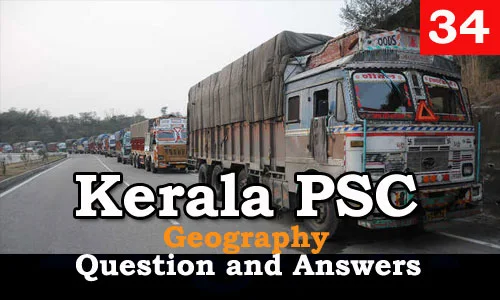 Kerala PSC Geography Question and Answers - 34