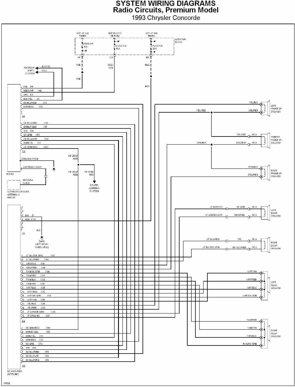 Chrysler Concorde 1993 Radio Circuit System Wiring Diagram | All about