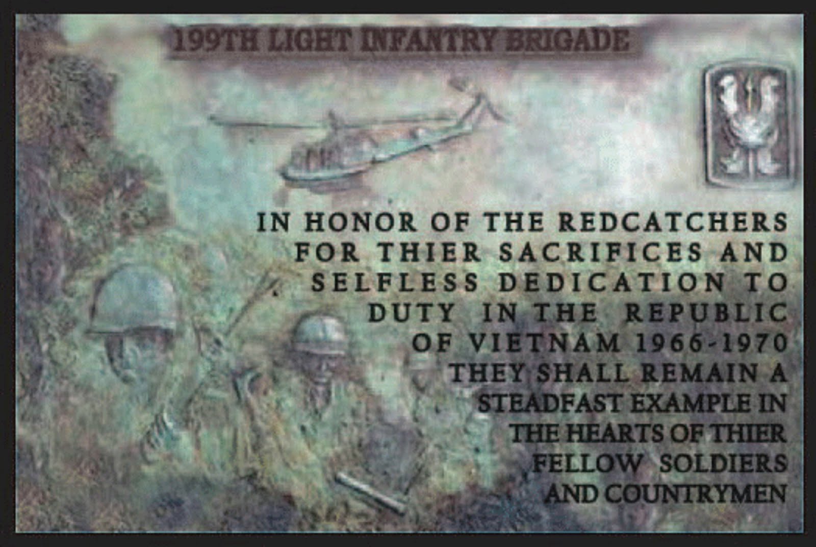199th LIGHT INFANTRY BRIGADE IN HONOR TO PLAQUE