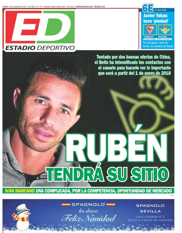 Betis, Estadio Deportivo: "Rubén tendrá su sitio"