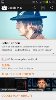 John Lennon Google Play Music Screenshot