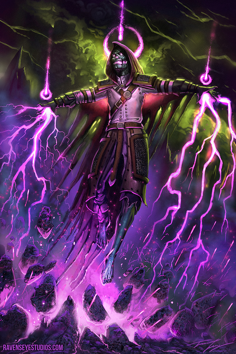Warlock Necromancer Concept Lacey Travis Ravenseye Lightning Studios Painti...