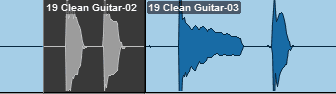 A muted section within a larger clip in Pro Tools