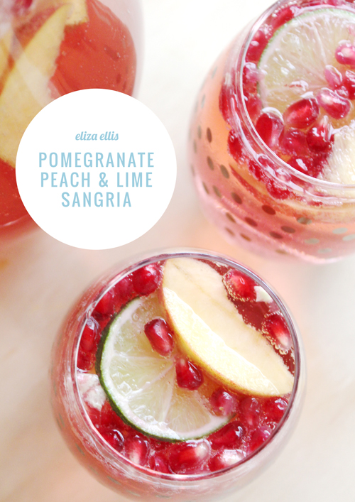 Pomegranate, Peach & Lime Sangria by Eliza Ellis