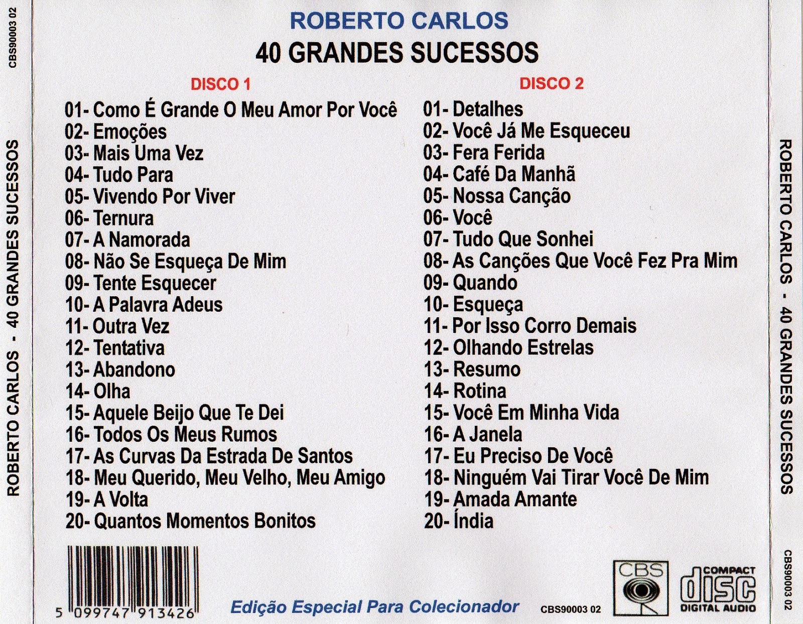 Momentos Mágicos Roberto Carlos 40 Grandes Sucessos vol.01