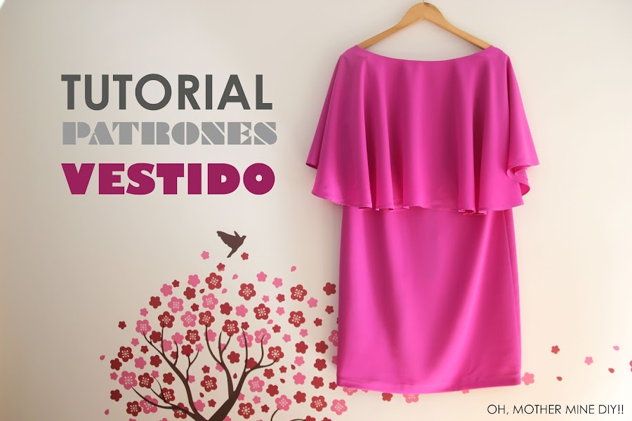 DIY Cómo hacer vestido de capa, para invitadas de bodas. Patrones ropa mujer.