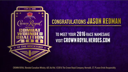 Crown Royal presents the ‘Combat Wounded Coalition 400’ at the Brickyard! (#NASCAR)