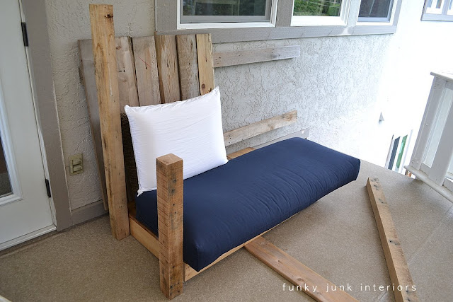 How I built the pallet wood sofa (part 2) via Funky Junk Interiors
