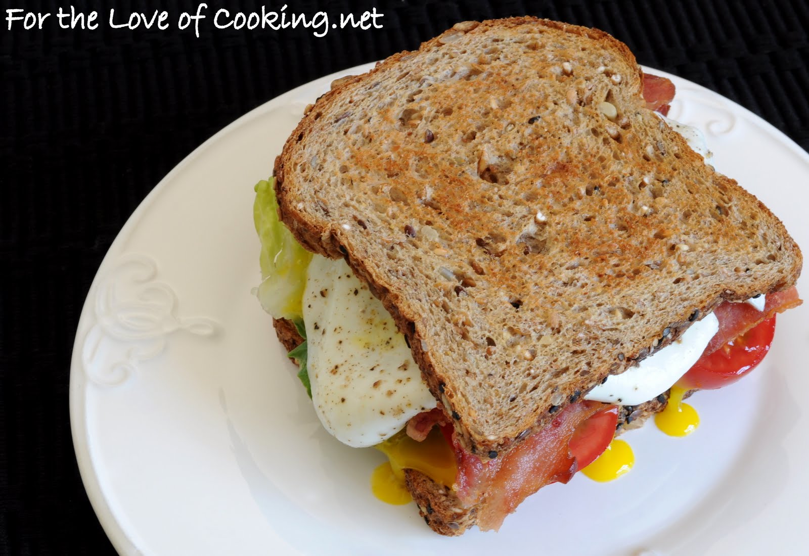 B, L, T, A, E (Bacon, Lettuce, Tomato, Avocado, and Egg Sandwich) For