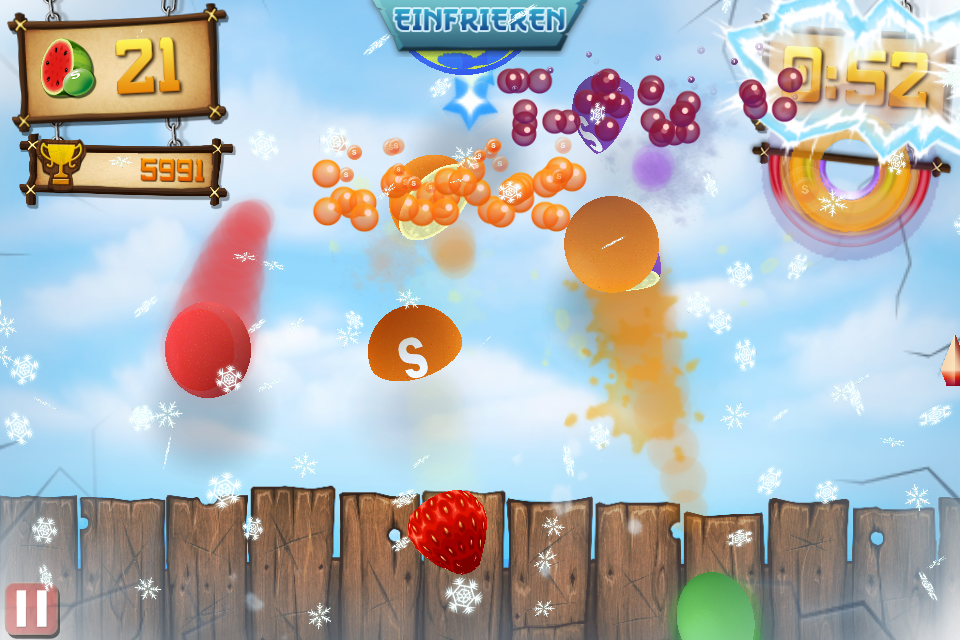 Top Gratis Games fürs iPhone Testbericht Fruit Ninja vs. Skittles
