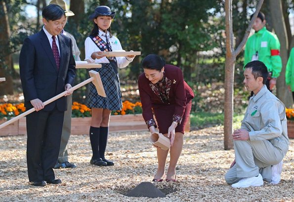 Crown Prince Naruhito and Crown Princess Masako attended the 42nd National Arboriculture Festival at Sea Forest Park
