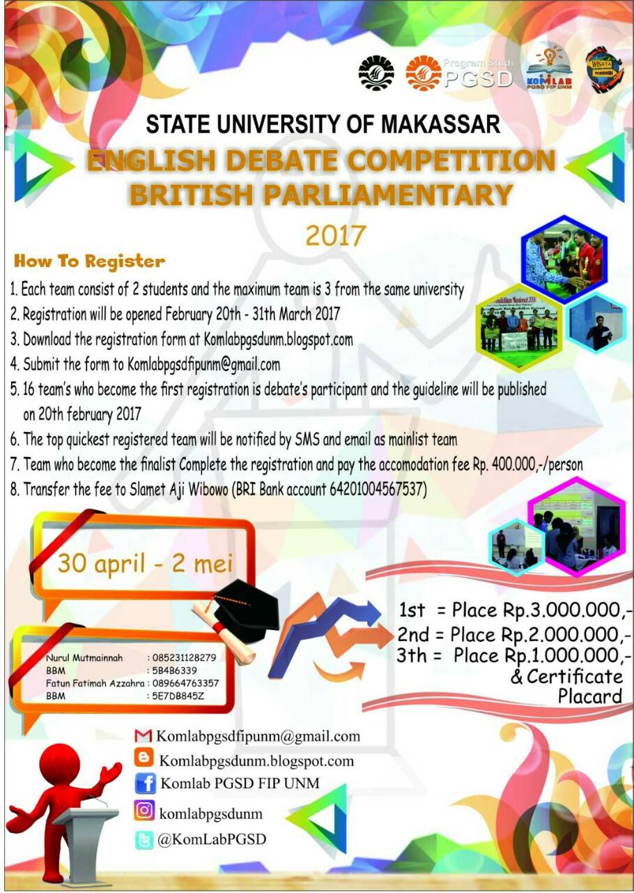 Lomba Debat Bahasa Inggris Nasional 2017 di UNM Info