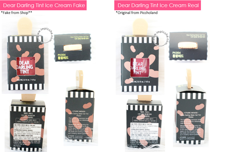 Etude Dear Darling Tint Ice Cream - Fake vs Real