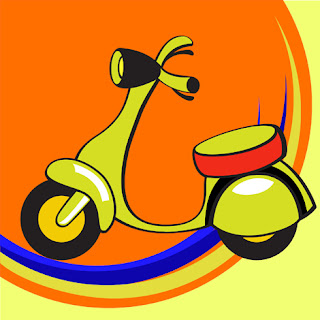 Clipart image of a scooter
