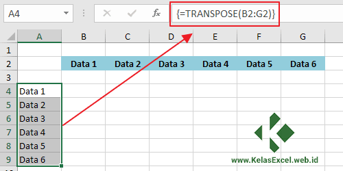 Contoh Fungsi Transpose Excel