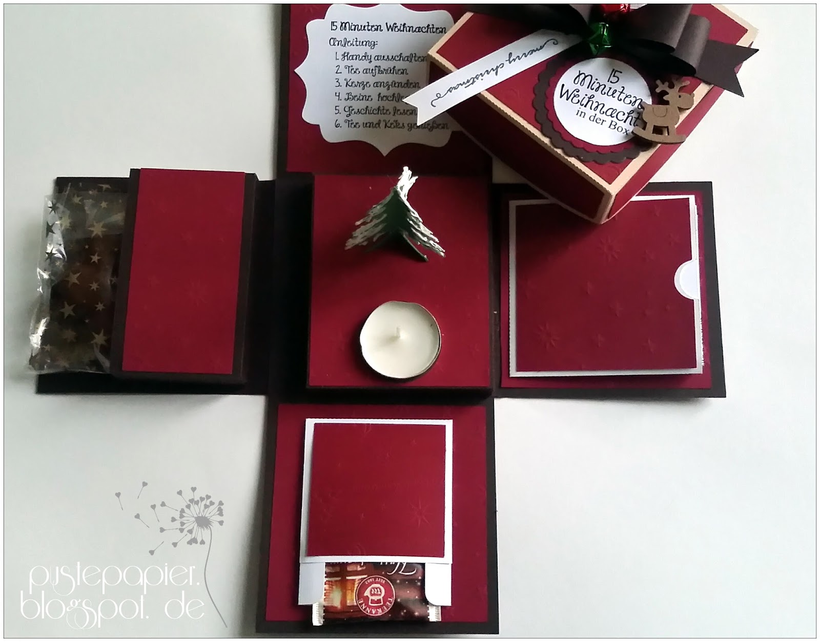 Pustepapier : 15 Minuten Weihnachten in der Box mit Tannenbaum to go