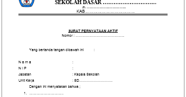 Download Contoh Surat Pernyataan Aktif Mengajar 24 Jam Guru Web Ptk