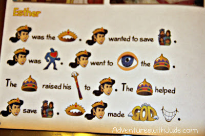Pictogram of the story of Esther from Discipleland Heroes series workbook