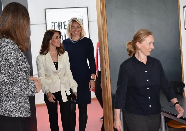 Princess Marie wore white belted fitted jacket. Theory clothing belted fitted jacket. Naledi Copenhagen