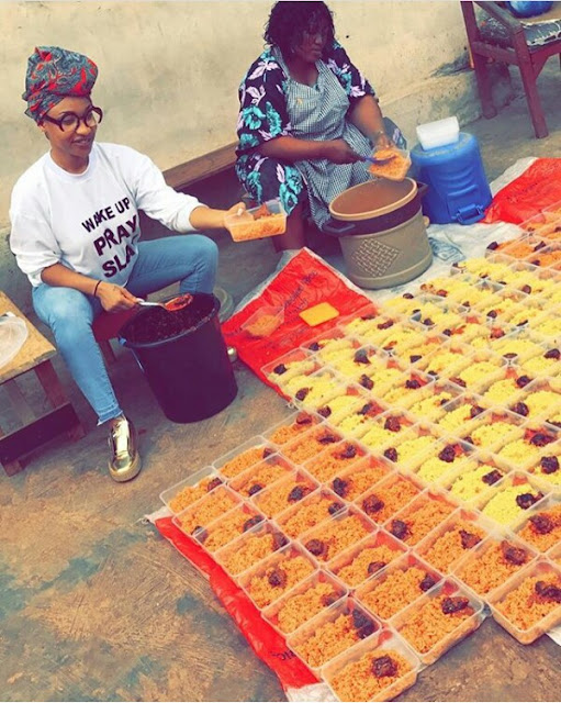 Photos: Tonto Dike makes cooking and charity look so good...