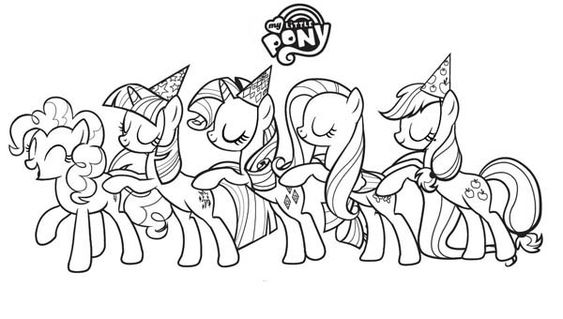 Tranh cho bé tô màu pony 02