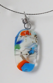 Happy Stone fused glass pendant by Petra Kaiser